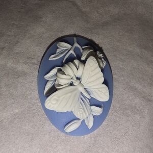 Floral Butterfly Cameo Mold, Jewelry Making - Resin / Polymer Clay 30 x 40mm